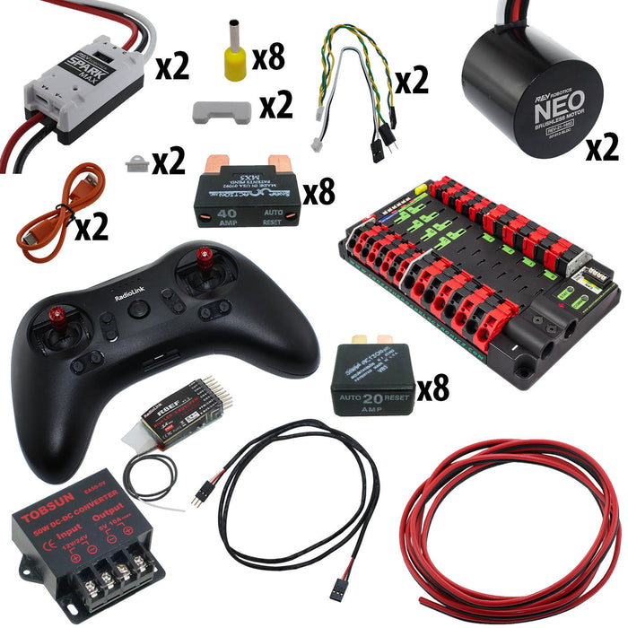 Electronic Bundles Builder - BCLX2NP - 1) Processor=RadioLink, 2) Speed Controller=Spark MAX, 3) # of Motors=2, 4) Motor Type=NEO 1.1, 5) Power Distribution=Power Distribution Panel - migrated