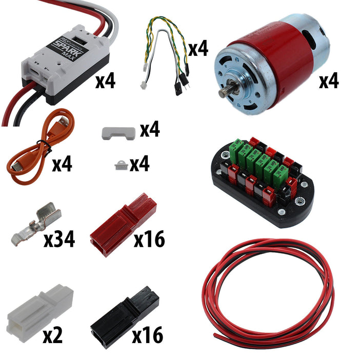 Electronic Bundles Builder - BCNX4R3 - 1) Processor=NONE, 2) Speed Controller=Spark MAX, 3) # of Motors=4, 4) Motor Type=RedLine, 5) Power Distribution=PP45 Power Board - migrated