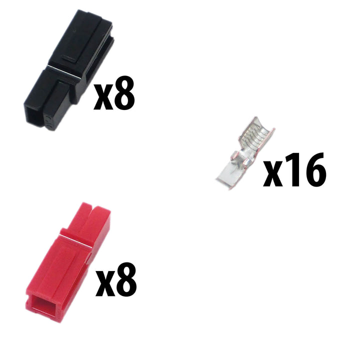 Powerpole Kit 8 Red and Black Housings 16 Contacts - am-2198 - migrated