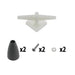 4 in. Standard Mecanum Single Axle Roller Kit - am-2539 - migrated