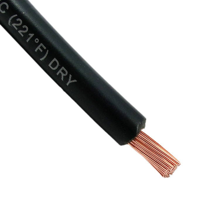 6 Gauge Wire - 10 ft length - am-2840 - Insulation=Rigid PVC, Color=Black - migrated