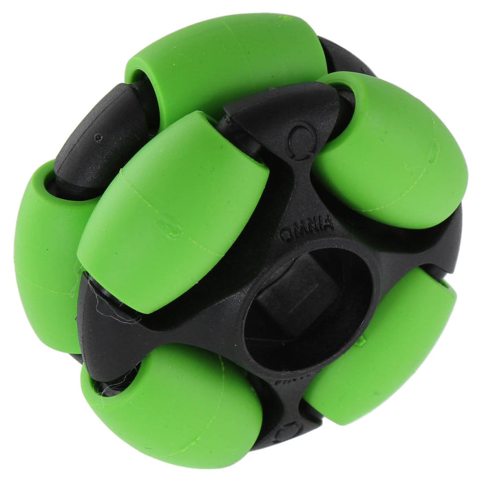 2 in. Dualie Omni Wheel - am-3902_green - Bore=14 mm Hex, Durometer=35A - migrated