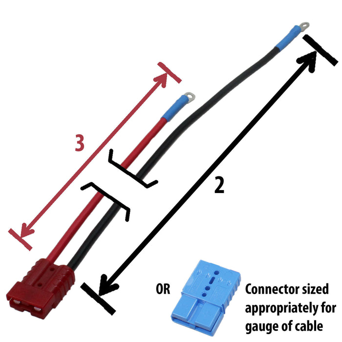 Power Cable, offset Black/Red, custom lengths up to 36 in. - am-RbtPwrCbl_1 - Image-1 - migrated